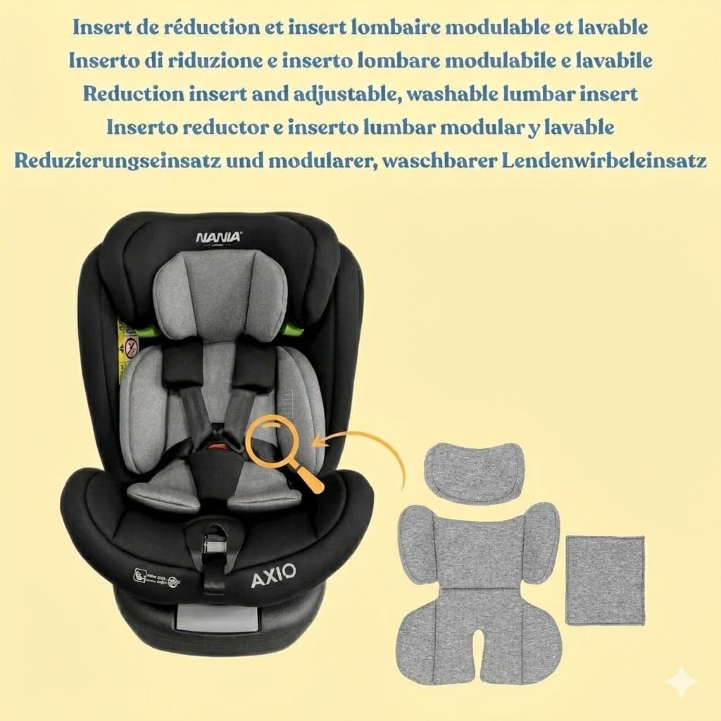 Safety Baby Xenon Isofix - Asiento giratorio de 360° para coche, tamaño I, 40-150 cm, adecuado desde el nacimiento hasta aproximadamente 12 años, grupo 0-1-2-3 Isofix fijaciones y protectores