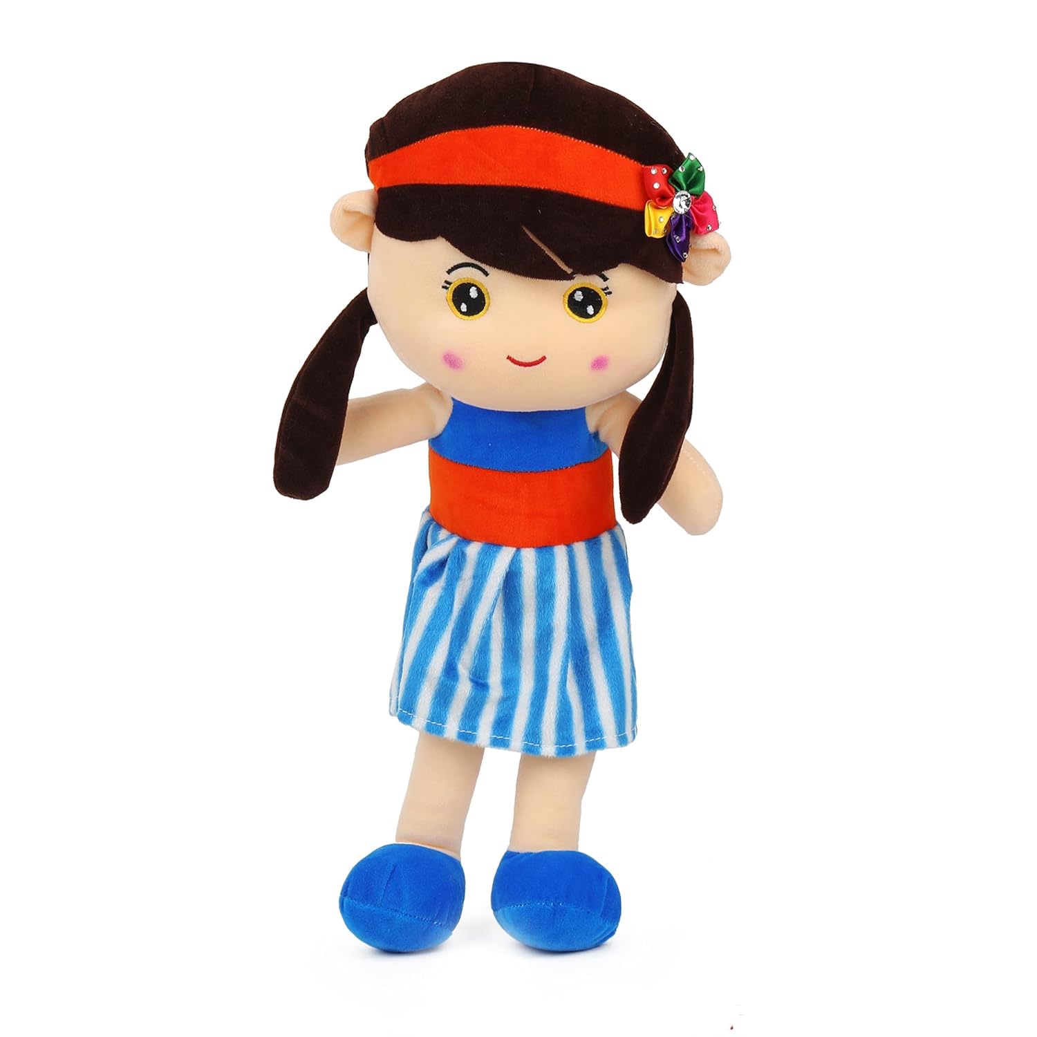 BKDT Marketing Cute Huggable Doll Soft Toy for Girls Baby/Kids | Stuffed Plush Toy | Soft Doll Set for Girls, Soft Toys Doll, Stuffed Toys for Girls, Stuffed Doll for Girls, Plush Doll - 36cm (Blue)