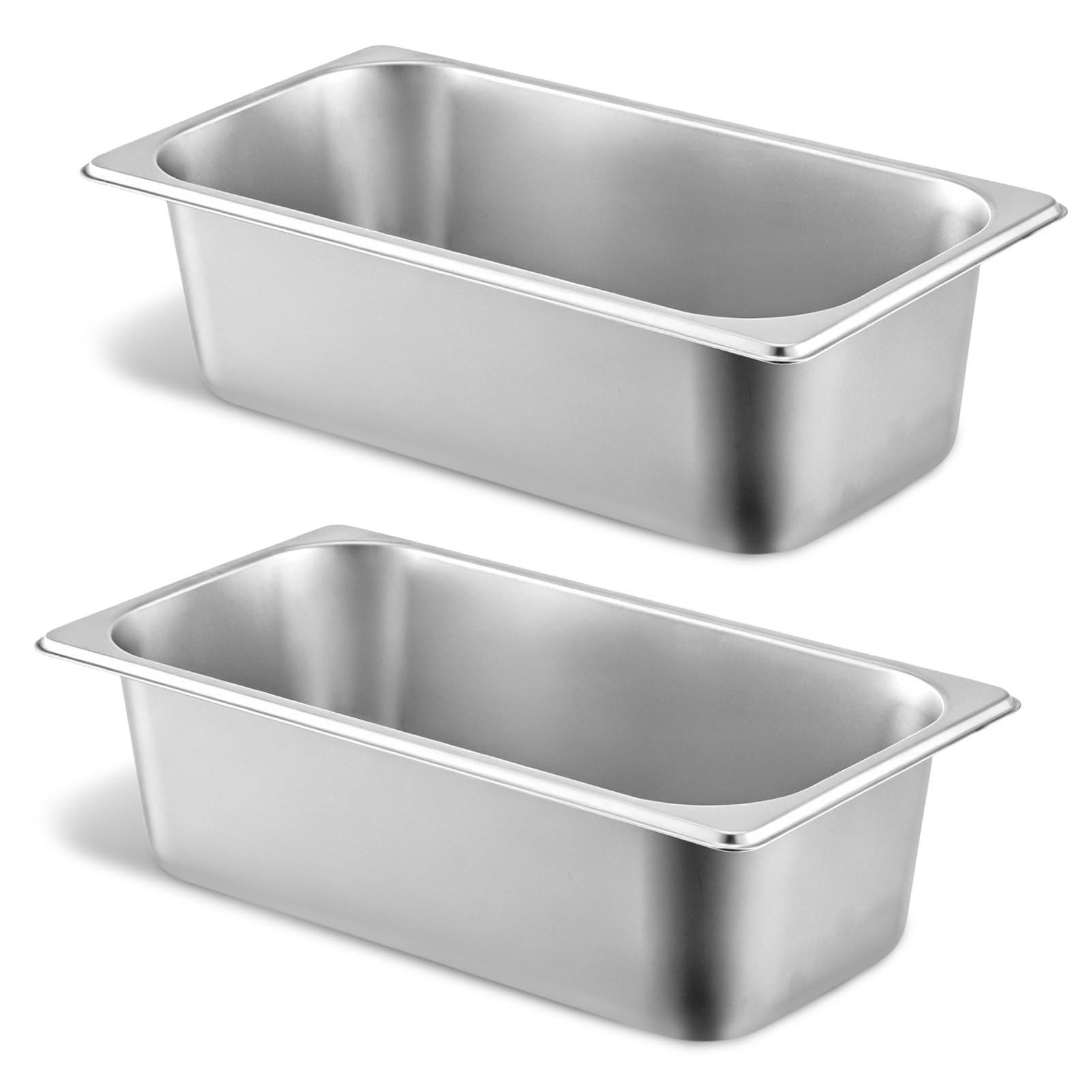2 Pcs Stainless Steel Drywall Mud Pan 12.8" x 6.9" x 3.9" Rustproof Drywall Compound Metal Tray Plaster Mixing Pan Masonry Tool Tray Bucket for Plastering Decorating Tiling