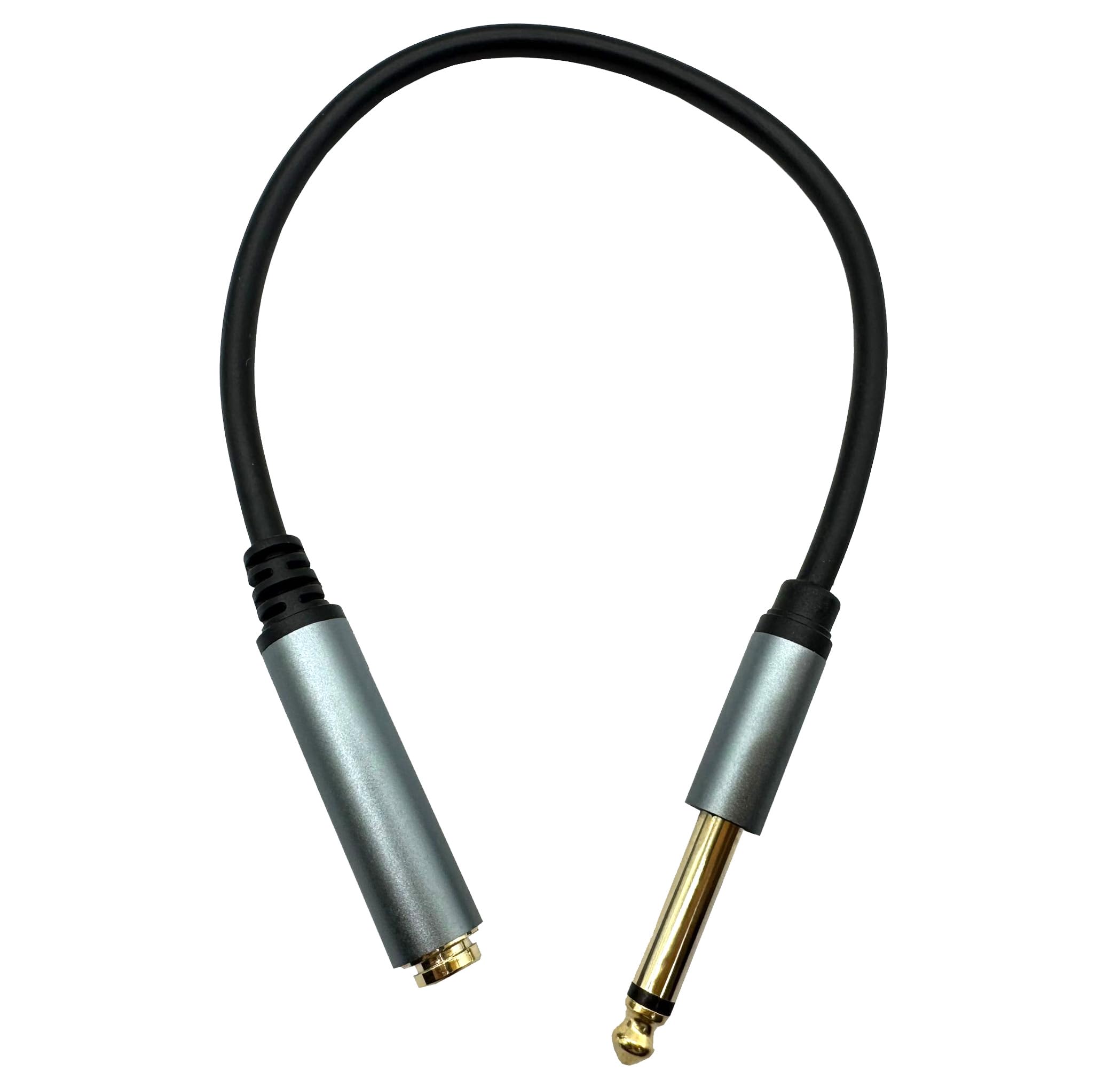Halokny 6.35mm to 6.35mm Instrument Cable, Golden Plated 1/4 Inch Male to Female TS Mono Audio Jack for Electric Guitar Bass