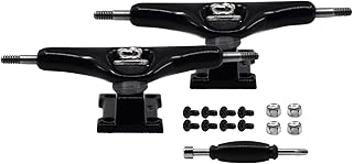 Teak Tuning Prodigy Swerve Fingerboard Trucks, Black Colorway - 32mm Wide - Inverted Kingpin - Professional Shape, Appearance & Components