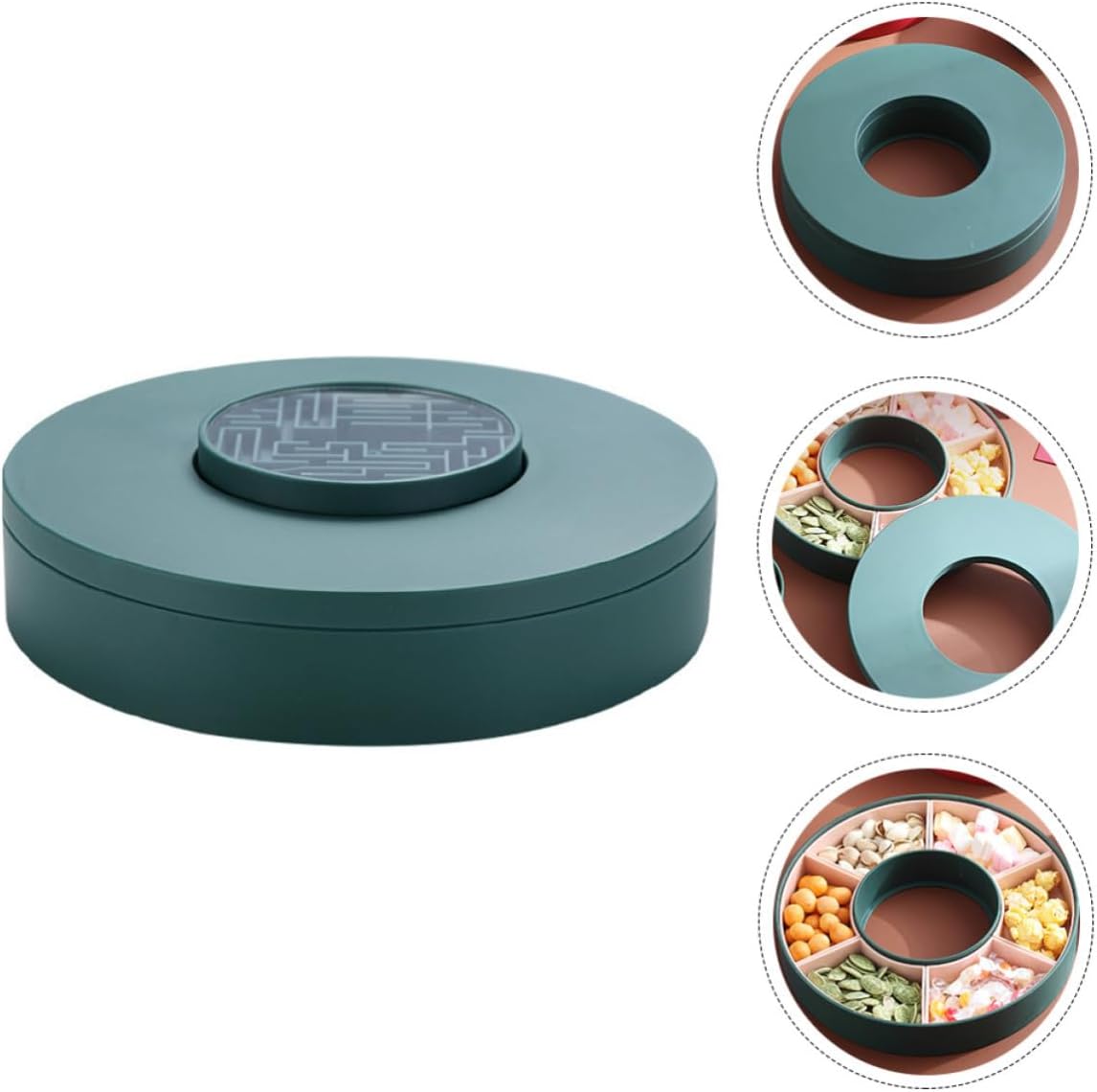 Creative Plastic Candy Box Compartment with Lid for Home Use