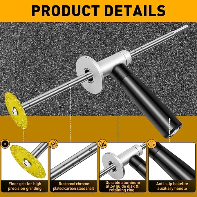 Inside Pipe Cutter for PVC: Precision Cutting at Its Best, Cutter Tool Set, 7 Inch Adjustable Cutting Depth, PVC Pipe Inside Cutter with Diamond Grit Cutting Wheel and Handle (Silver + Black)