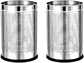 Mumma's LIFE Stainless Steel Open Perforated Dustbin Without Lid| Garbage Bin Pack of 2 (Perforated Dustbin Pack Of 2 (18 Litre))
