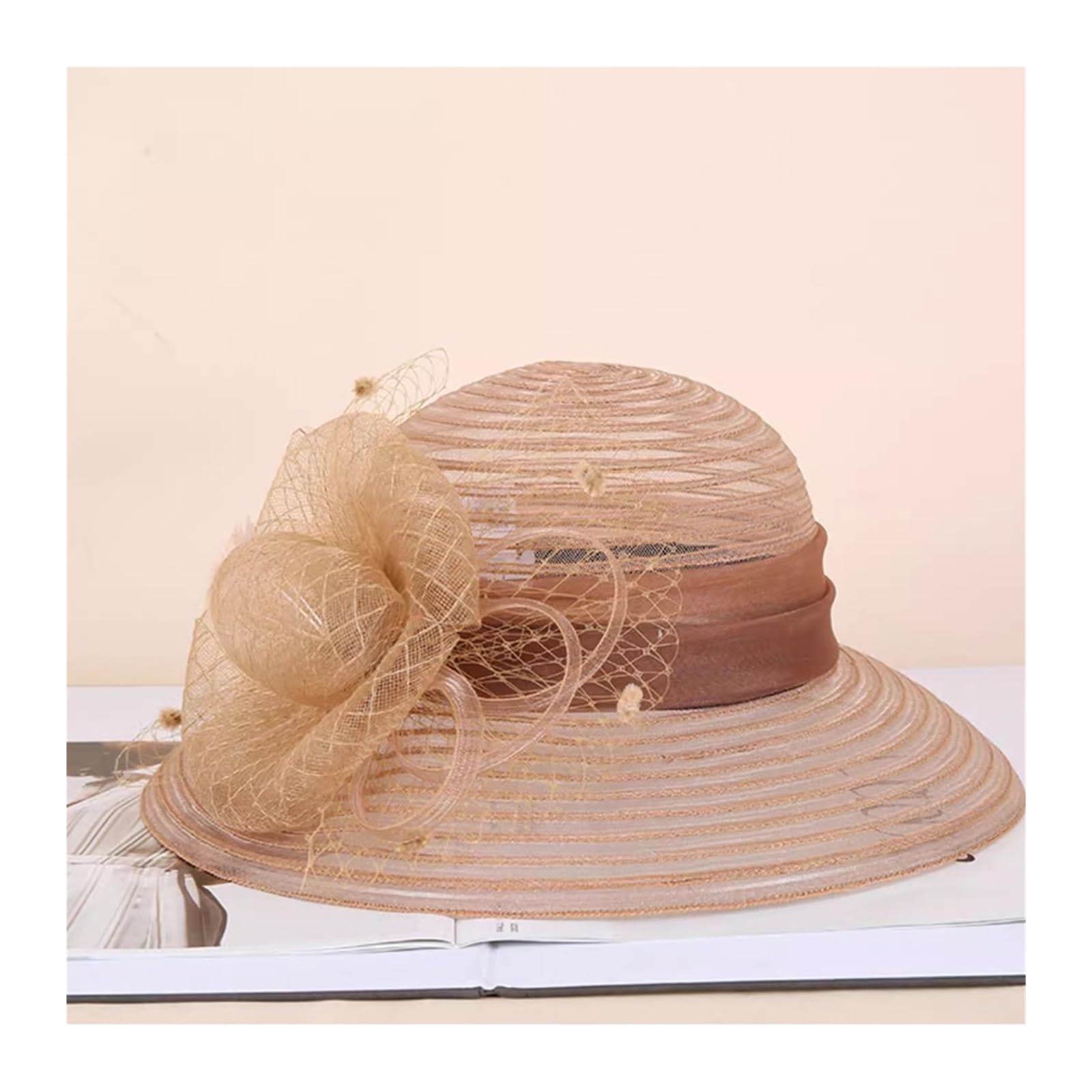 Chapeau de pêcheur d'été pour femmes en fil respirant et organza léger