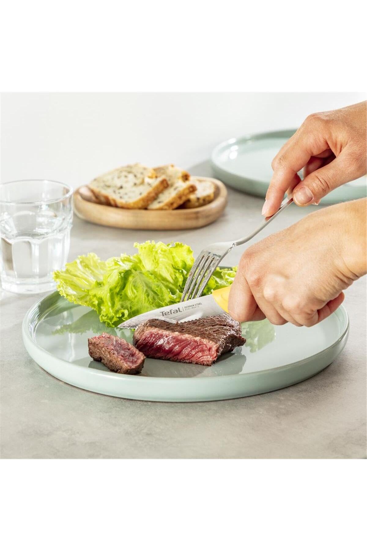 Tefal K27321 Colorfood soyma bıçağı 8 cm | dişli | Alman paslanmaz çelik | çok yönlü | korozyona dayanıklı | ergonomik | güvenli | sarı