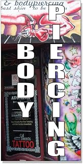 Body Piercing Decal Sticker Retail Store Sign 8"