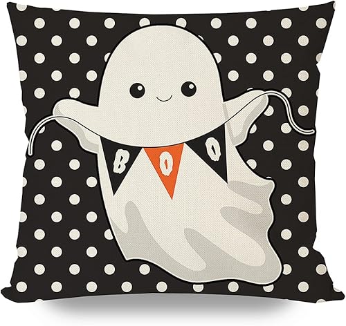 Miniatura 7 de PANDICORN Juego de 4 fundas de almohada de Halloween de 18 x 18 pulgadas, diseño de gato, calabaza, fantasma, bruja, caramelo, maíz, rayas negras,