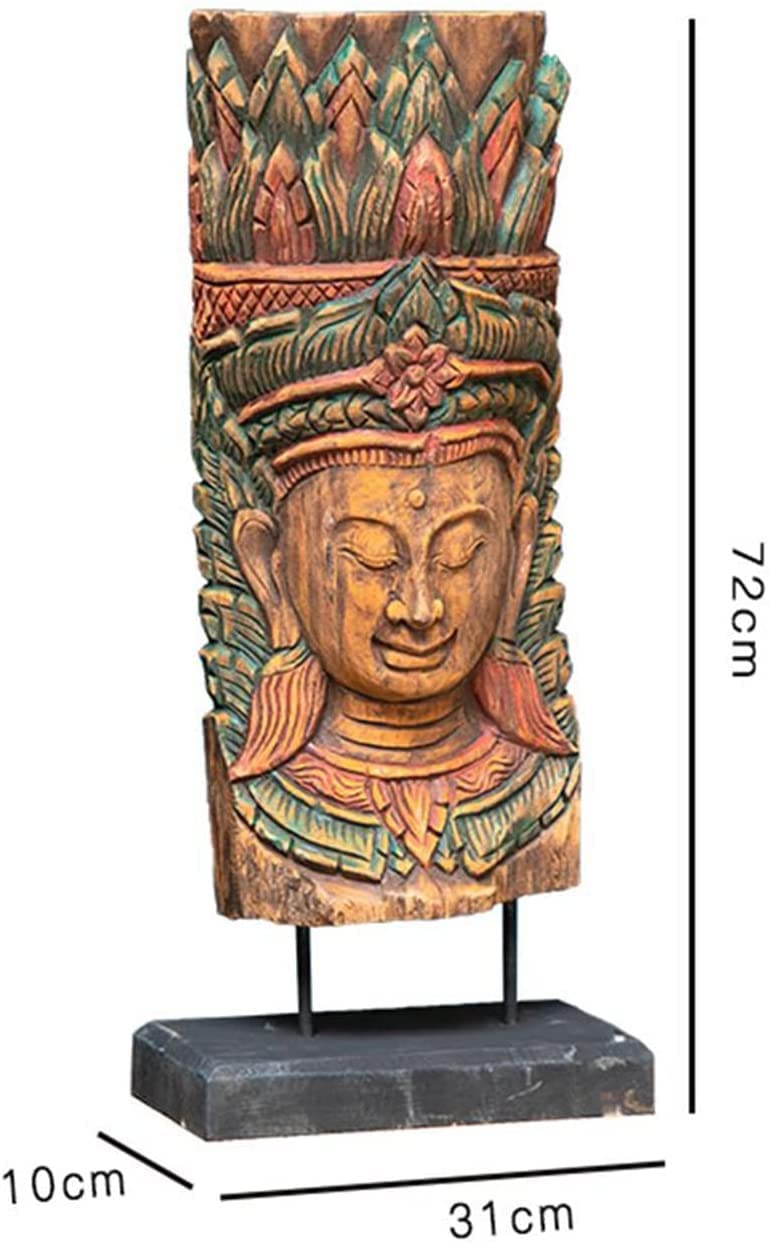 Amazon｜仏像、タイの仏頭の彫刻、木彫りの工芸品、仏教の古典的な仏像