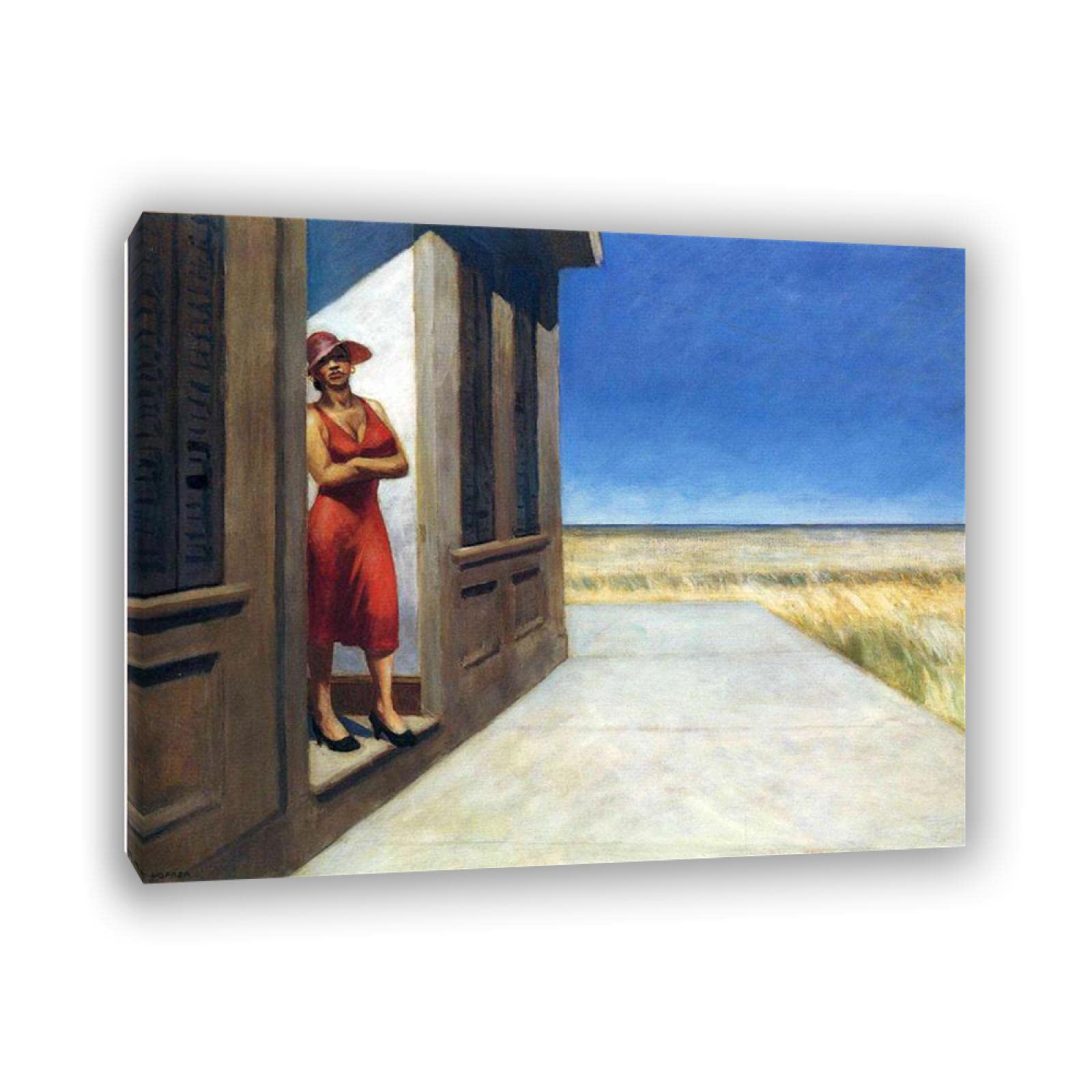 Edward Hopper-Carolina Morning.Berühmte Bilder reproduktion.Leinwand-Wandkunstbilder für Wohnzimmer-Schlafzimmer-Dekoration.Holzgerahmt 90x135cm(35.4x53.1in) gerahmt
