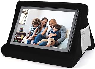NEXCOV Tablet Stand,Tablet Pillow Stand,Multi-Angle iPad Tablet Reading Stand Pillow Holder for iPad, Tablet, Smartphone, Magazines, Books (Black)