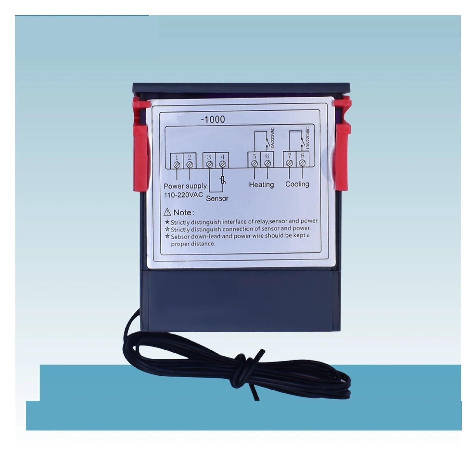 Termostato digital de temperatura con relé doble 3000, 12 V, 24 V, 220 V, con pantalla LED for incubadoras y acuarios.(STC-3000 12V)
