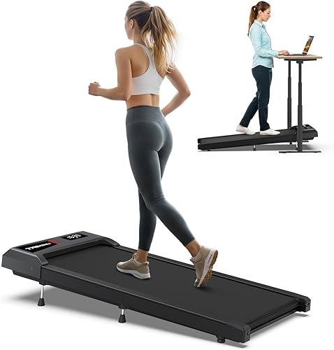 WELLFIT Cinta de correr plegable con inclinación automática  10% inclinada escritorio caminadora con manubrio, capacidad de alta resistencia de 400
