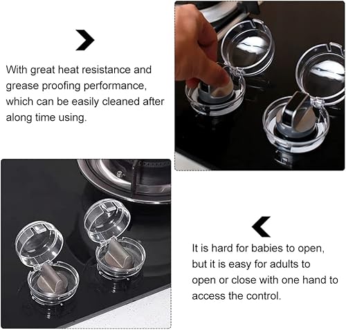 Miniatura 7 de 4 piezas de cubierta de gas para pomo de horno, cubierta de perilla de seguridad para estufas, cubiertas de perilla de estufa de cocina, protectores