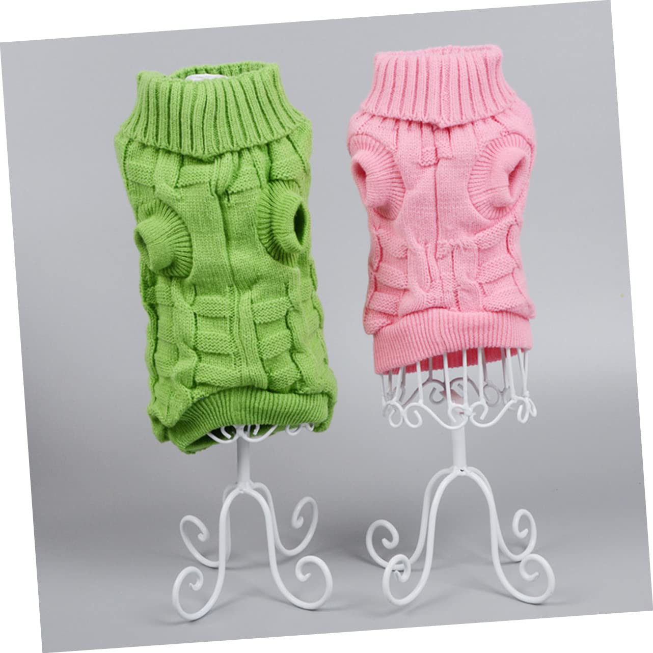 BESPORTBLE 3pièces Pull pour Chien Douce Manteau Hiver Vert Uni pour Chiot Parfait pour Activités Extérieures Photos Spéciales