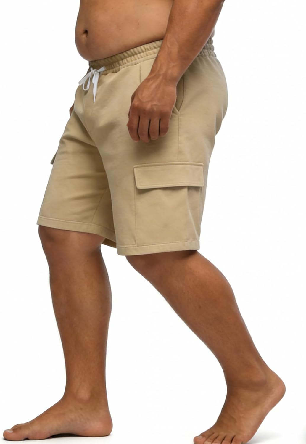Men's Big & Tall Cargo Shorts XL-8XL, Relaxed Fit Elastic Waist Drawstring Baggy Casual Streetwear Shorts with Pockets - Image 8