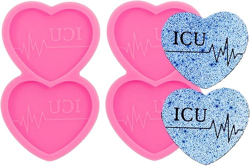 AMZTOART 2 moldes de silicona de resina para telĂ©fono con forma de corazĂłn epoxi con lĂnea de latido de corazĂłn, letras UCI, molde para bricolaje AMZTOART 2 moldes de silicona de resina para telĂ©fono con forma de corazĂłn epoxi con lĂnea de latido de corazĂłn, letras UCI, molde para bricolaje