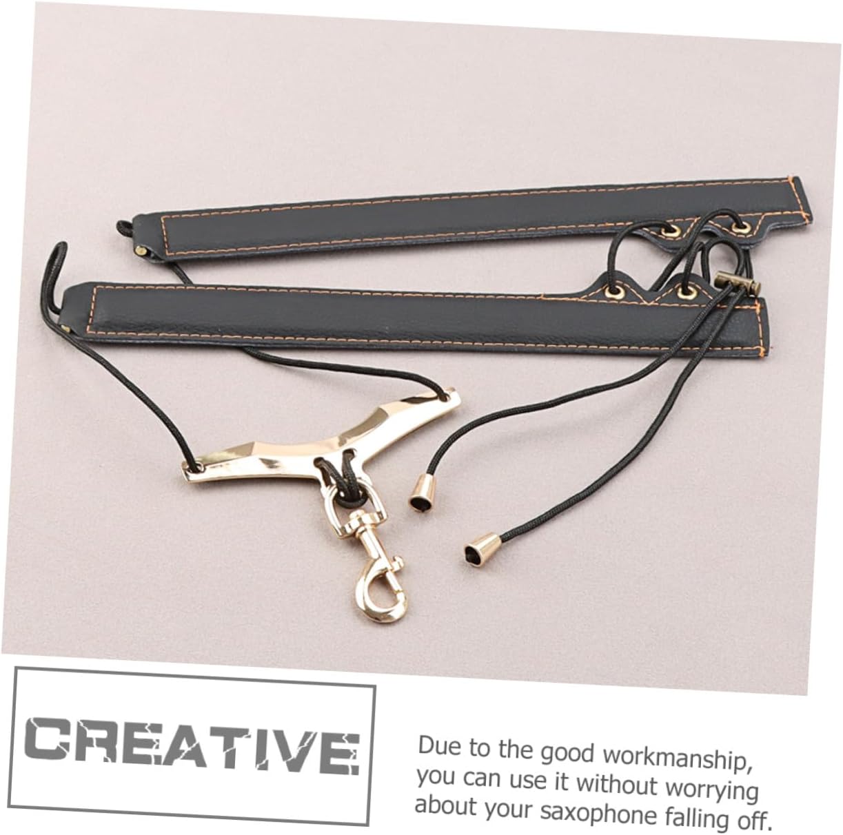 Gold Thread Saxophone Shoulder Strap, Universal Adjustable Sax Harness for Alto Tenor Sax, Practical Lightweight Wind Instrument Accessory for Stage Performance