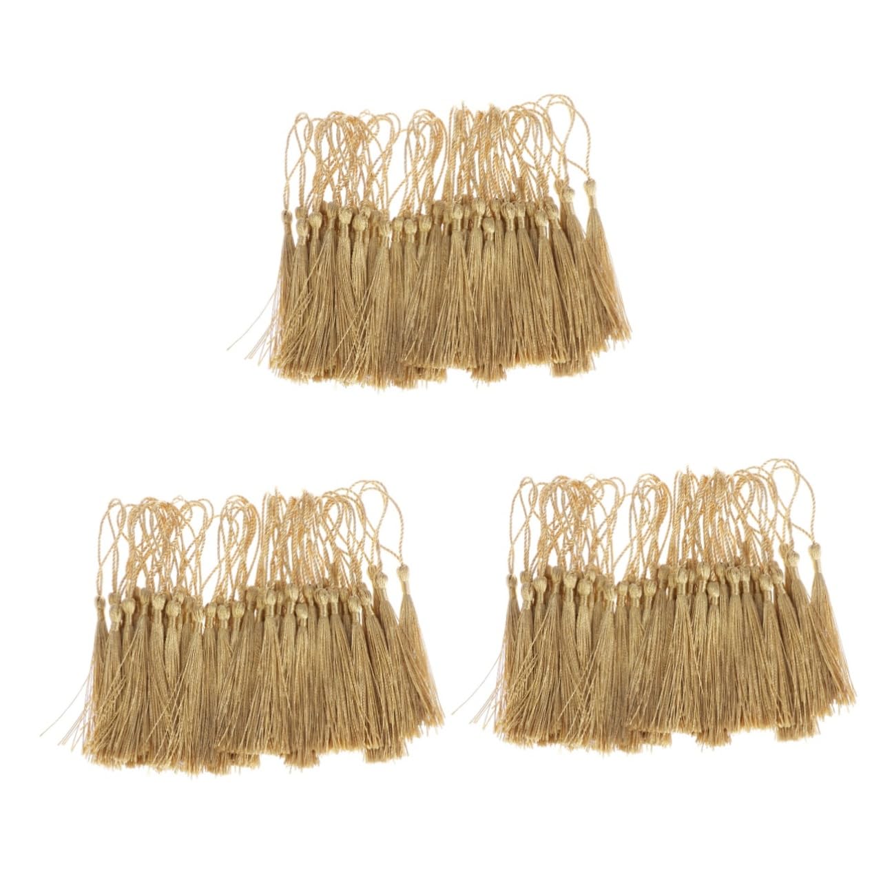 STOBOK 300pezzi Nappa Poliestere Per Fai Da Te Decorazioni Per Gioielli e Accessori Nappe Dorate Per Creazioni Artigianali e Segnalibri Per Braccialetti e Collane Accessori