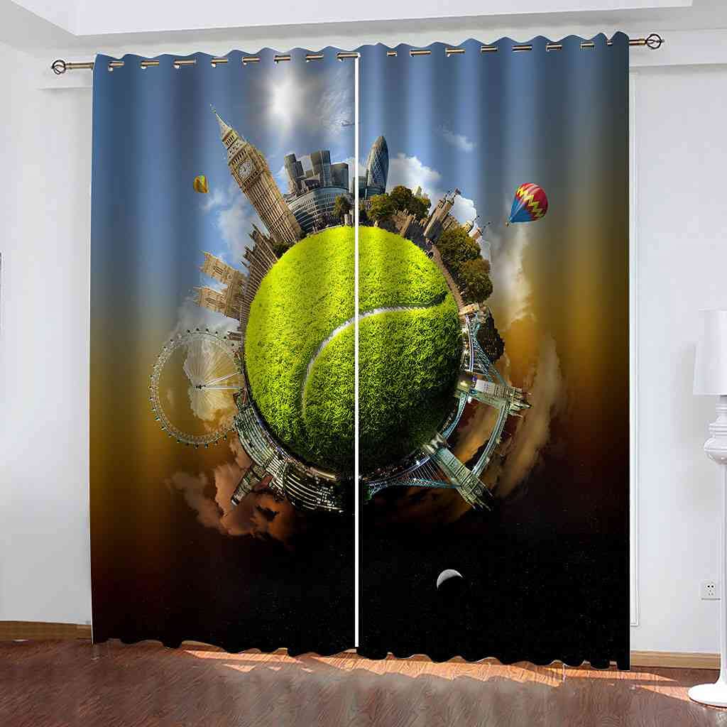 Rideau occultant enfant 200x160 vert avec oeillets pour chambre et salon