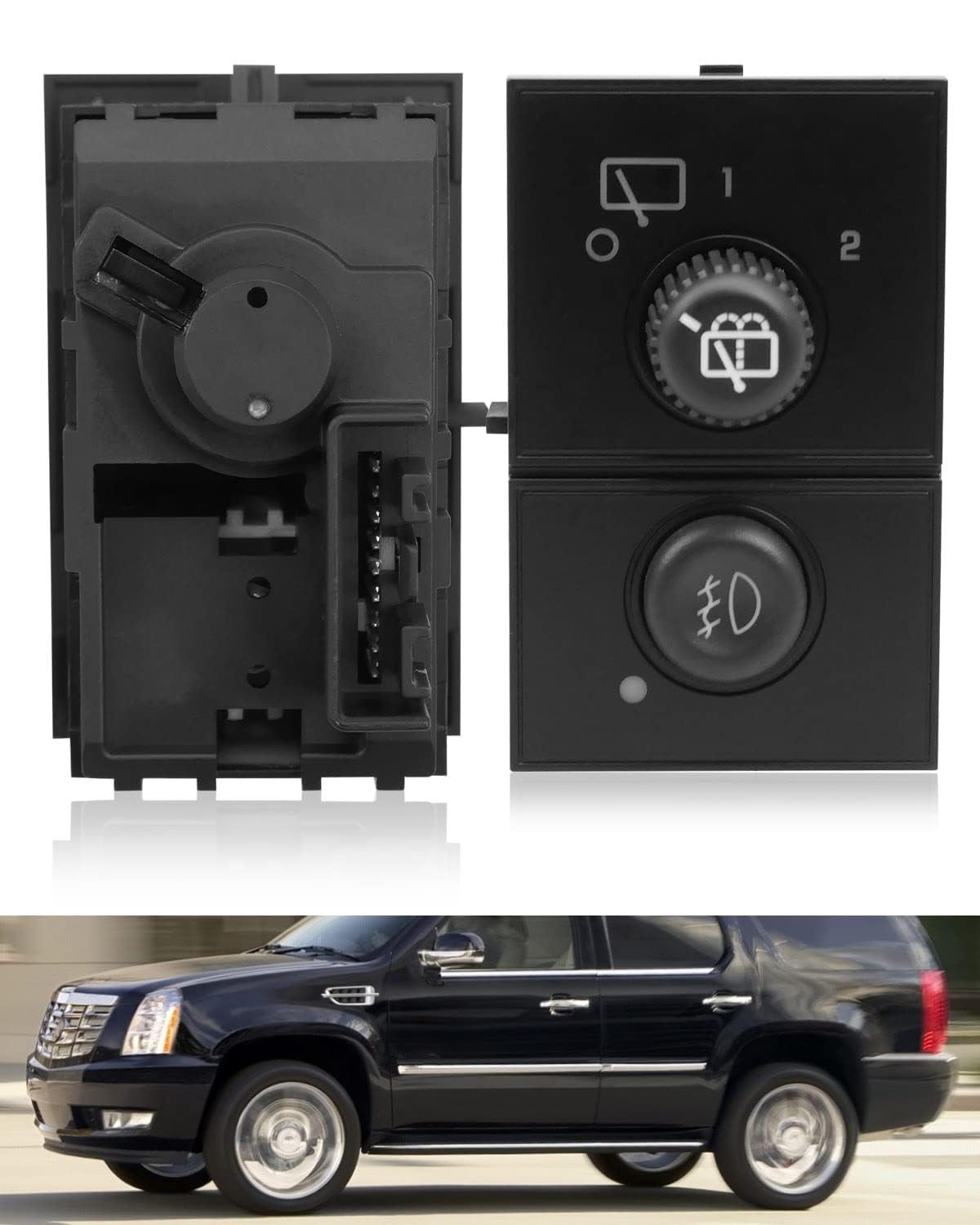 TIKSCIENCE Rear Wiper Switch Fog Light Control Fit for GMC Yukon Cadillac Escalade Chevrolet Suburban 2003-2006 Dimmer Switch Replace CBS-1437 15061682 15143158