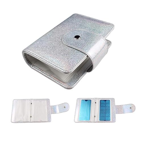 20Slots - Estuche para placa de estampado de uñas, holográfica, soporte de imagen de arte de uñas, diseño láser arcoíris, placa rectangular para