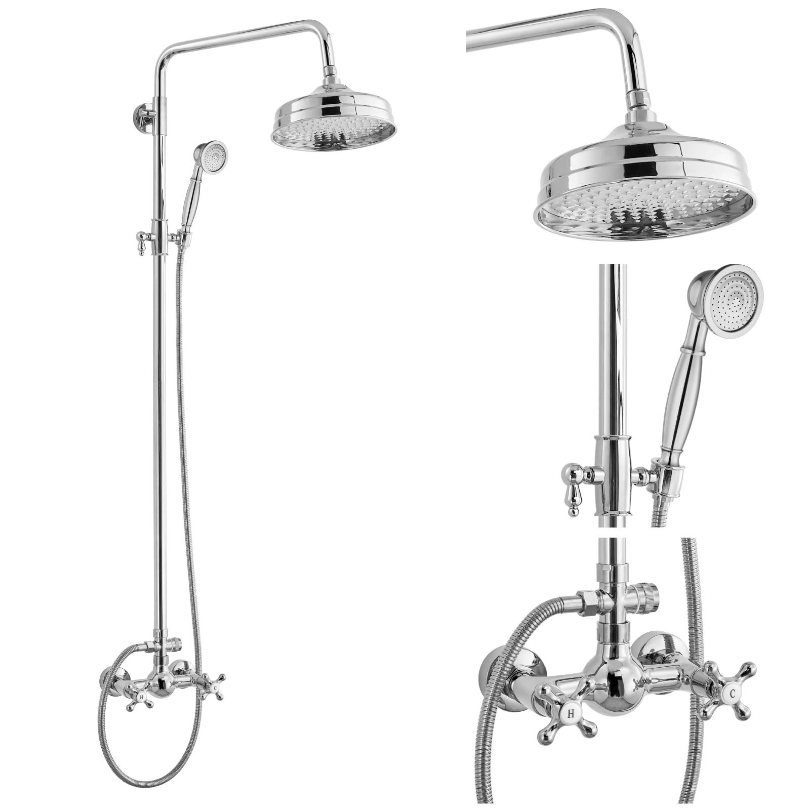Système de mitigeur mural anti-calcaire pour douche à double fonction