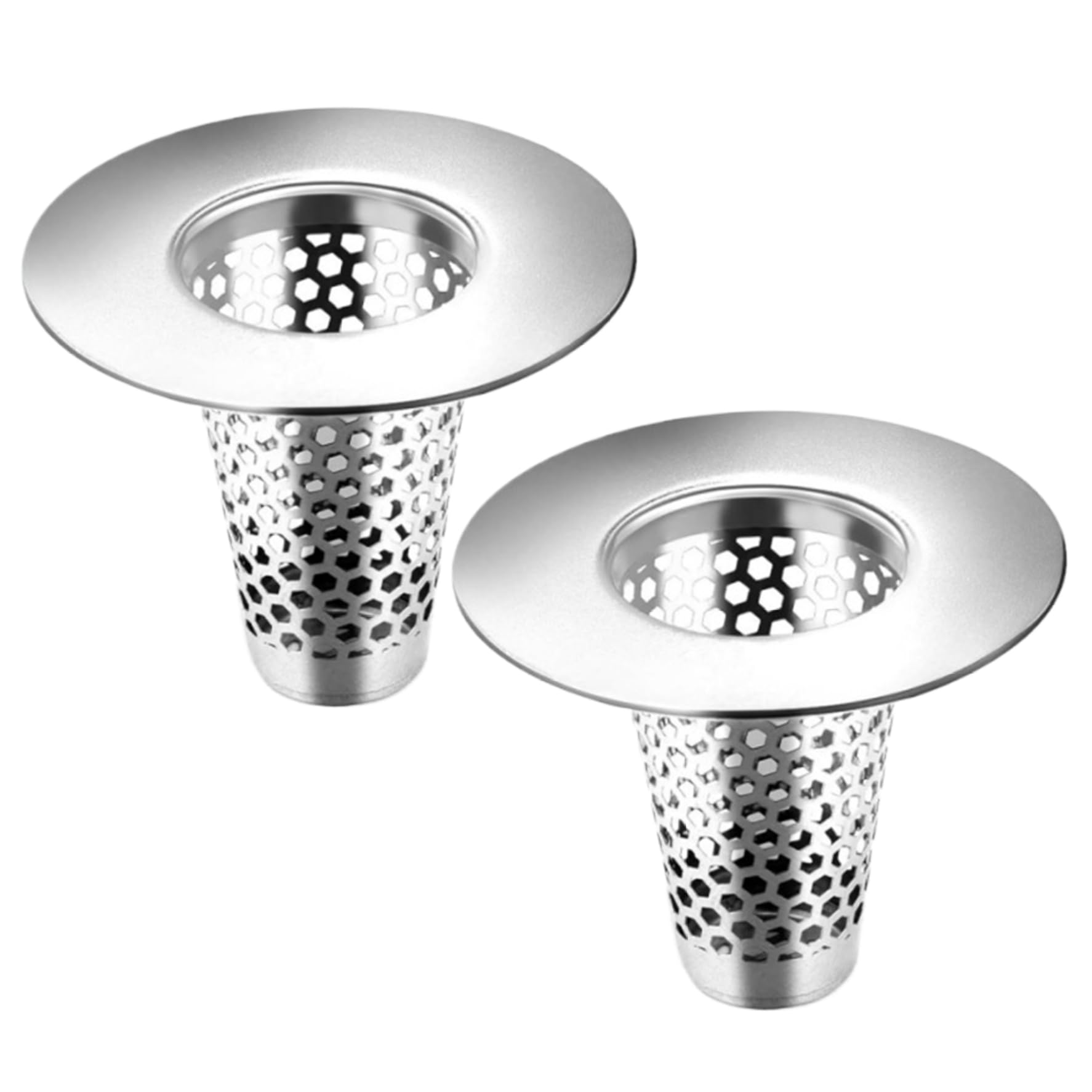 Hperu Sink Drain Strainer, 2Pcs Stainless Steel Porous Hair Catcher for 1.2-1.6in Bathroom Sink - Drain Hair Catcher