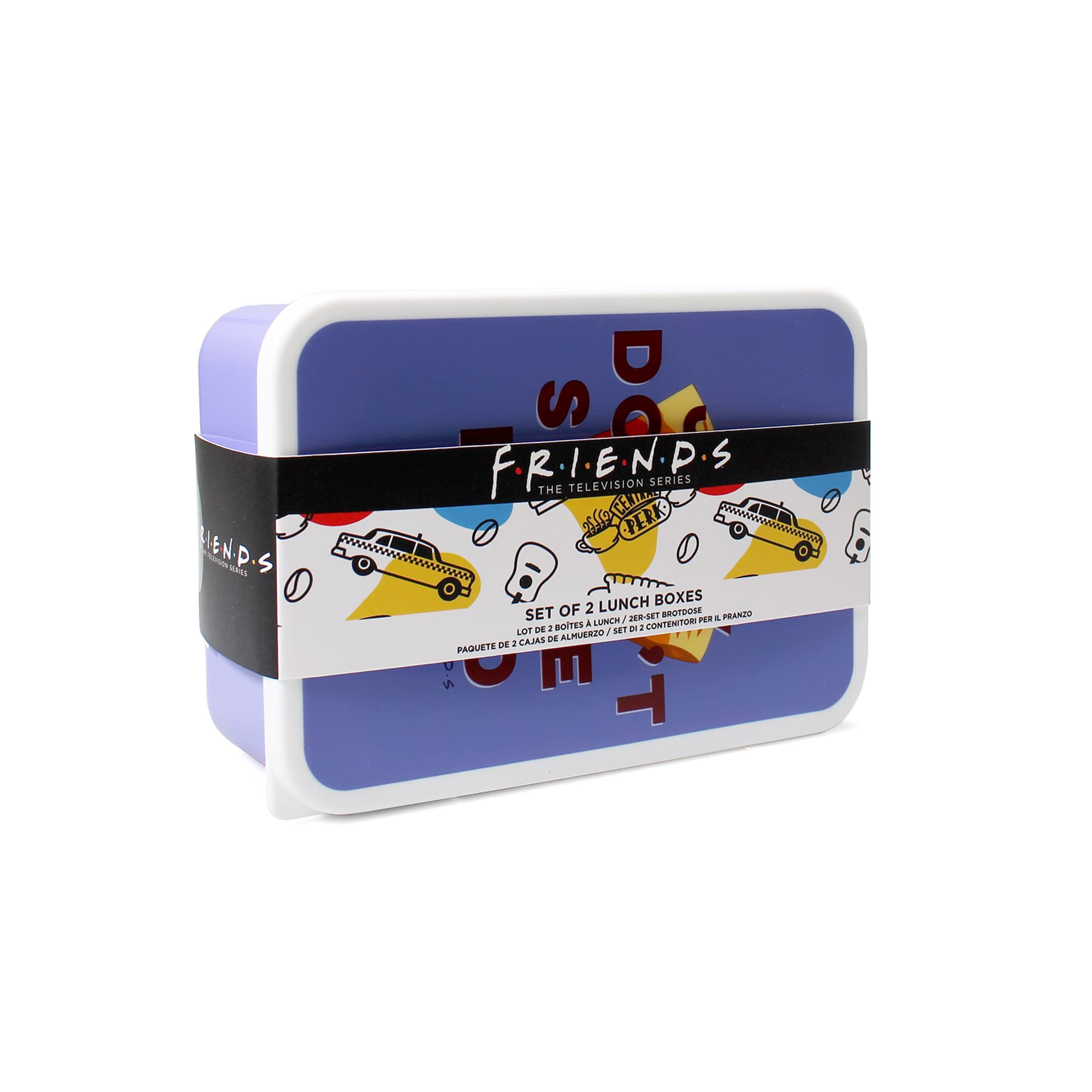 FRIENDS Lunchbox-Set – 2 Stück, Offiziell Lizenziert, BPA-freier Kunststoff, Für Snacks & Unterwegs