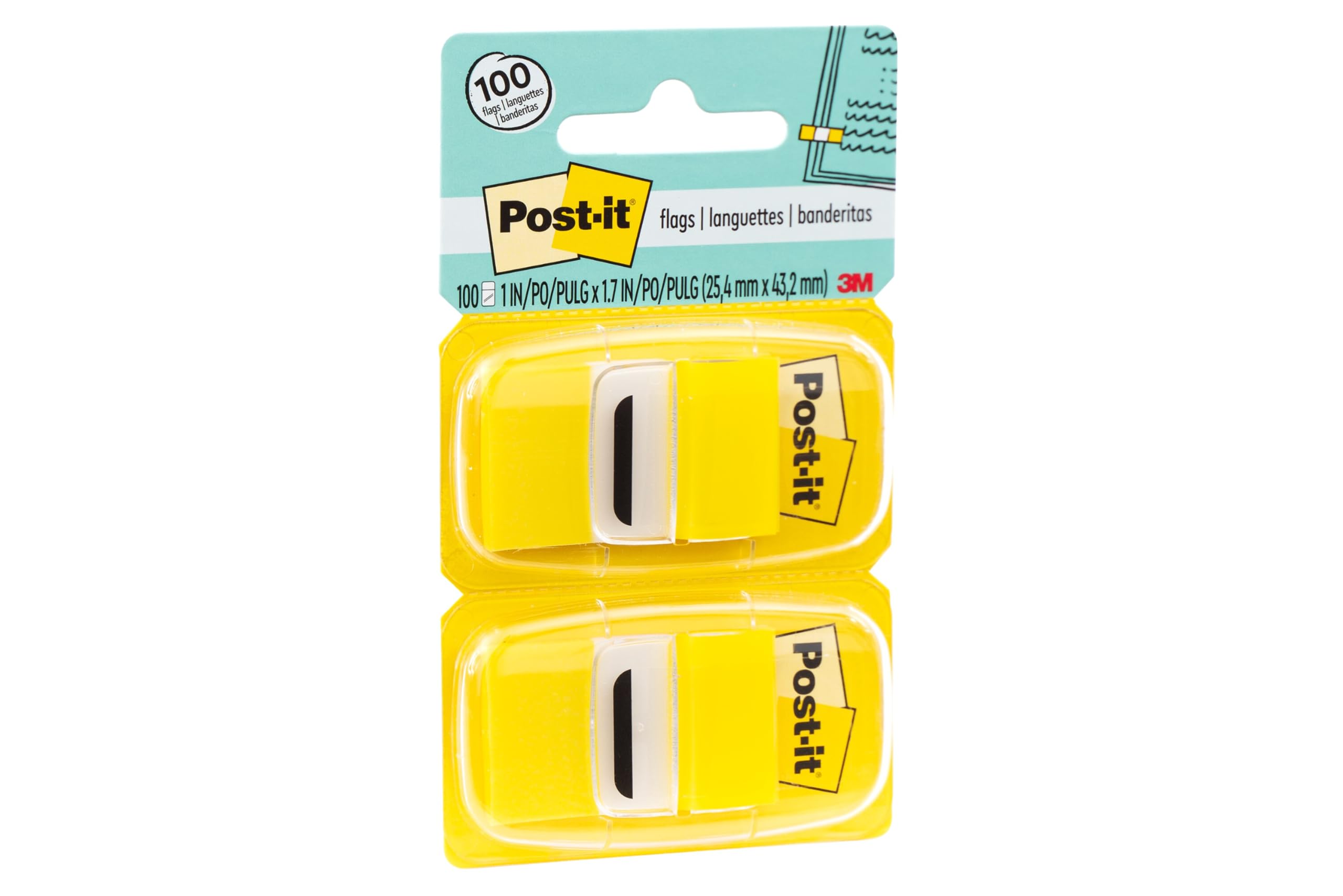 Post-it 680-YW2 Flags Value Pack, żółty, 2,5 cm szerokości, 50/dozownik, 100 flag