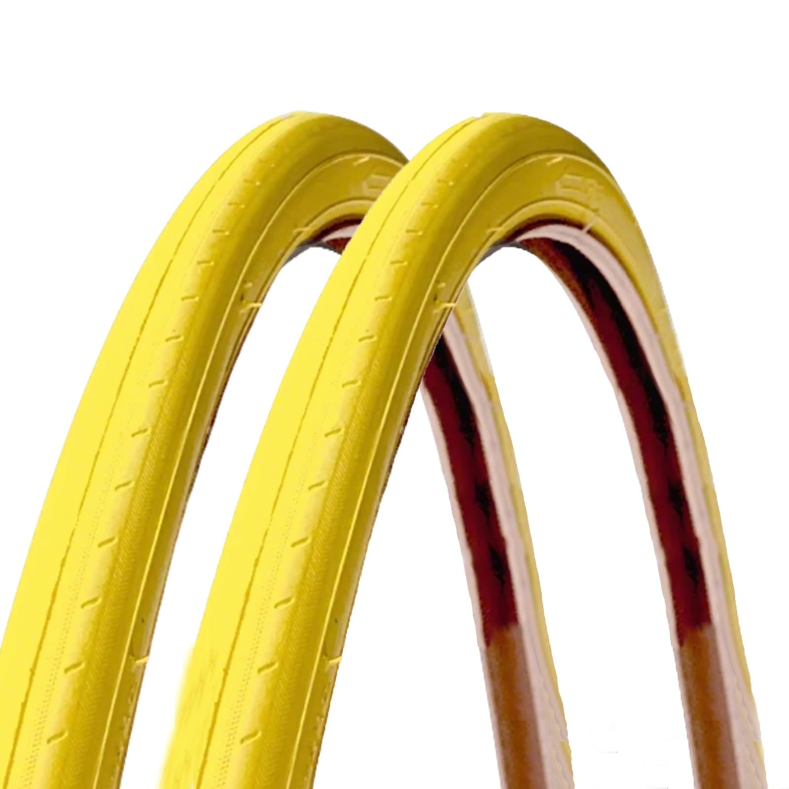 2PC 700x23C Vibrant Colored Bicycle Tires 700/23C Wear Resistant Anti-Puncture 700 23 C for Road City Bike(Yellow)