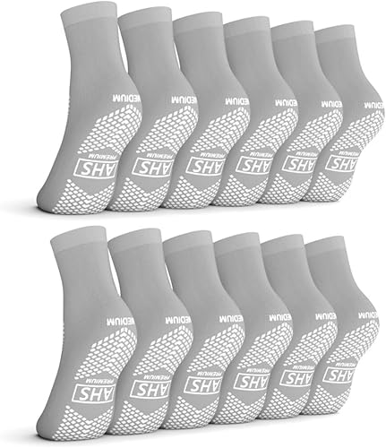 AMERICAN HOSPITAL SUPPLY Non-Slip Grip Socks  6 Pairs  Hospital Socks for Infant and Toddler  Anti-Skid for Kids