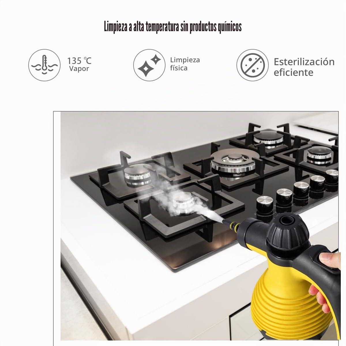 SOARS Vaporeta Limpieza Hogar, Presión de Vapor: 3 bares, Tiempo de Calentamiento: 3-5 min., Potencia: 1050W, Depósito de Agua: 350ml, Limpiador de Vapor de mano para Alfombras, Suelos, Ventanas