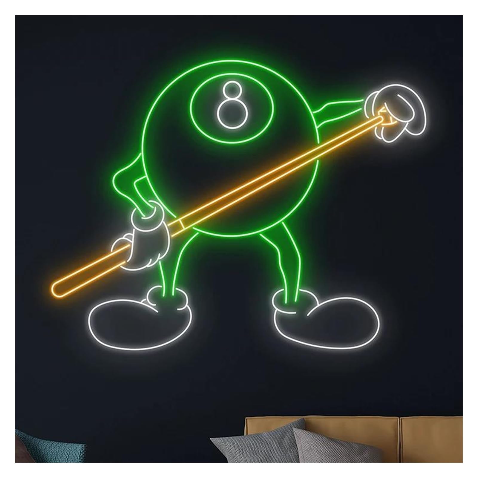 Scritta luminosa Insegna Al Neon Per Sala Da Biliardo, Lampade A, Vetrina Per Negozi E Attività Commerciali, Decorativa Per Gli Amanti Del Biliardo,45cm(B)