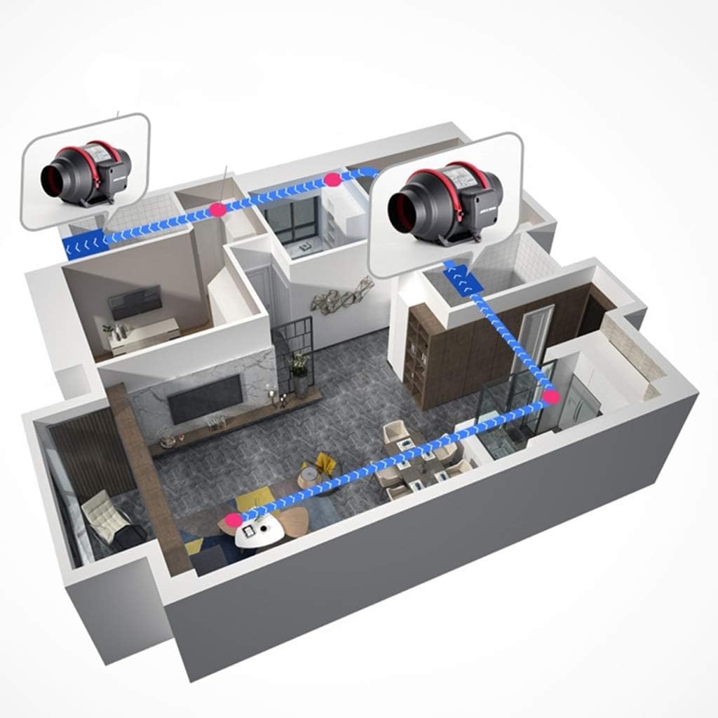 Exhaust Fan，Ventilation Fan for Supply Air Grow Household Small Silent Black