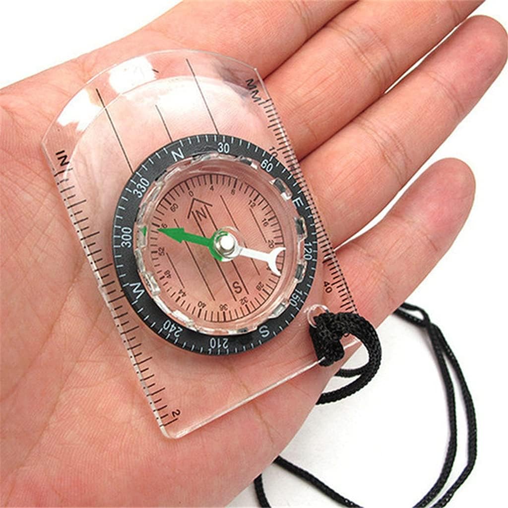 Transparent Plastic Compass Proportional Footprint Travel Outdoor Camping Hiking Tools
