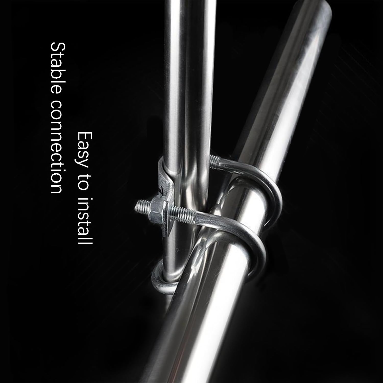 6 Pcs Cross-Connector Pipe Clip Galvanized Steel Cross Pipe Clamp Cross Tube Buckle Fits Pipes OD 2" and 2" - Dependable Stability Guaranteed!