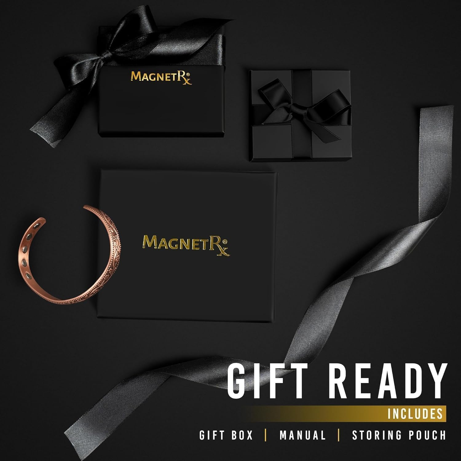 MagnetRX® Pulsera magnética para mujer, cobre puro 99.9% ajustable