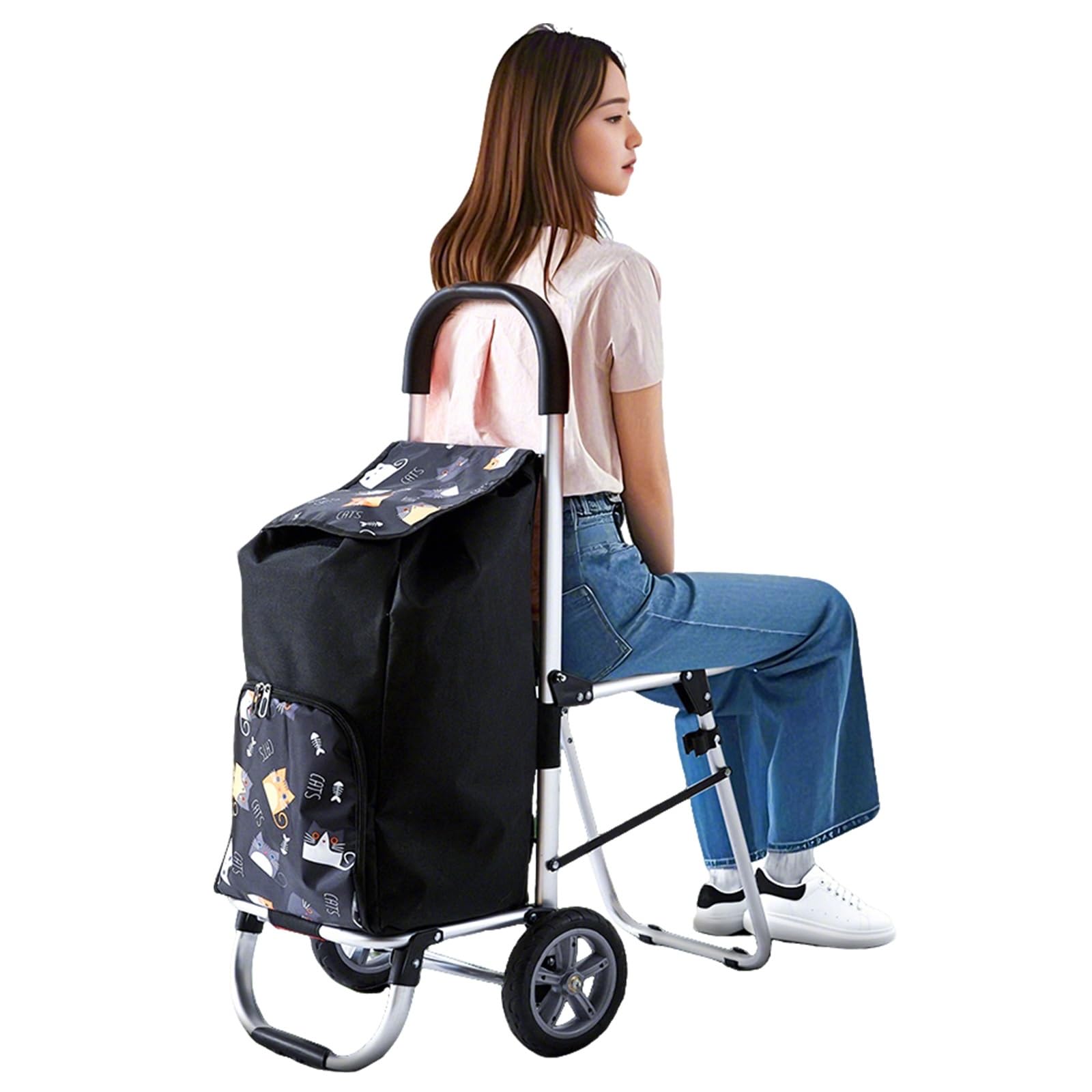 Amazon｜FORRTY ショッピングカート 椅子付き 座れる シルバーカー