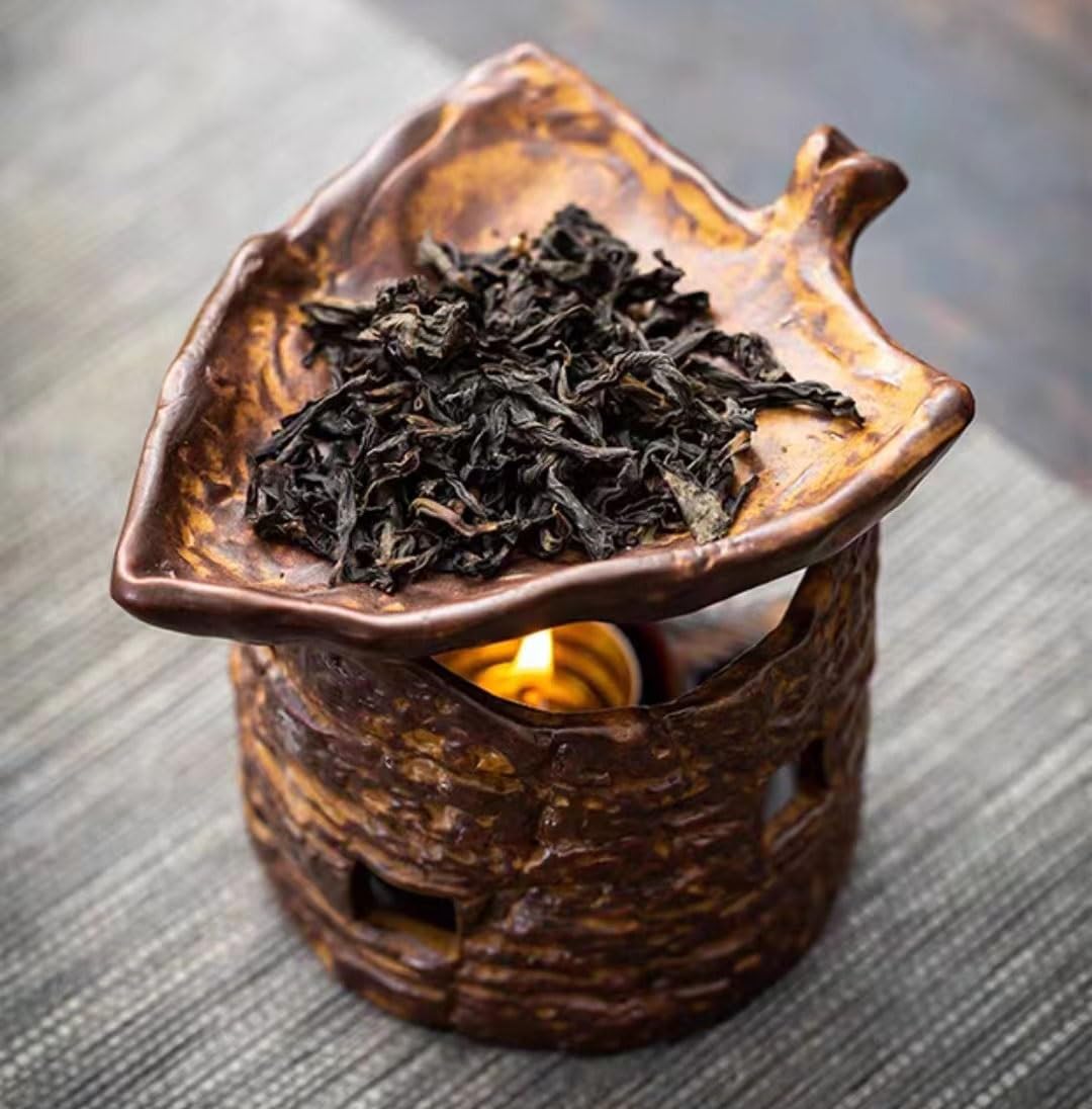 Duftkerzenhalter, Ölbrenner, chinesischer Retro-Röster, Aromaöl-Diffusor, Keramik-Kerzenständer, Duftölwärmer, Brenner for ätherische Öle zur Meditation(A)