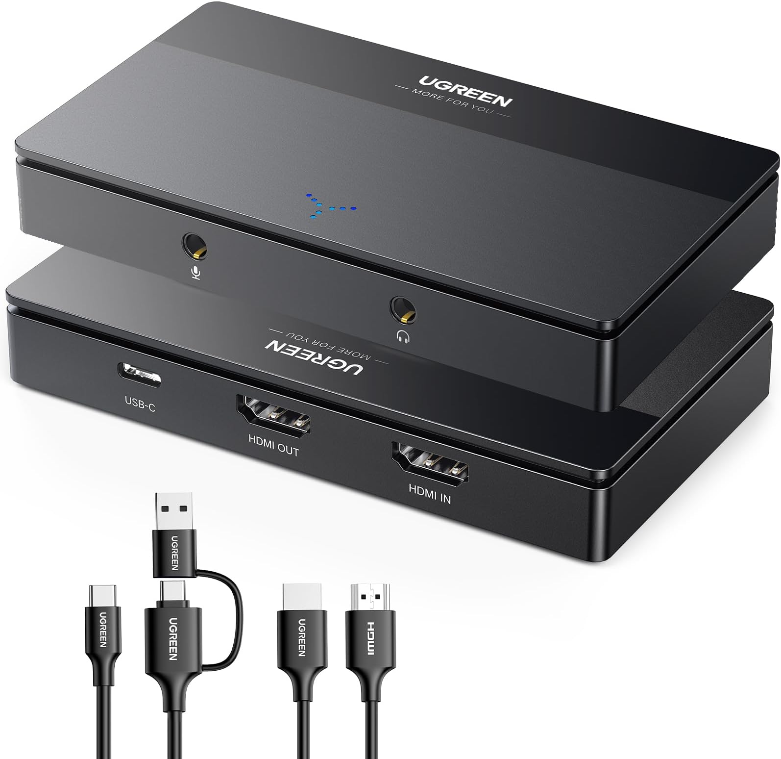 UGREEN Video Capture Card HDMI to USB C Streaming Device 1080P 60fps Game Audio Record 4K Loop Passthrough Compatible with Switch PS5 PS4 Xbox TV Stick iPad Pro DSLR Camera MacBook Laptop PC Quest 3