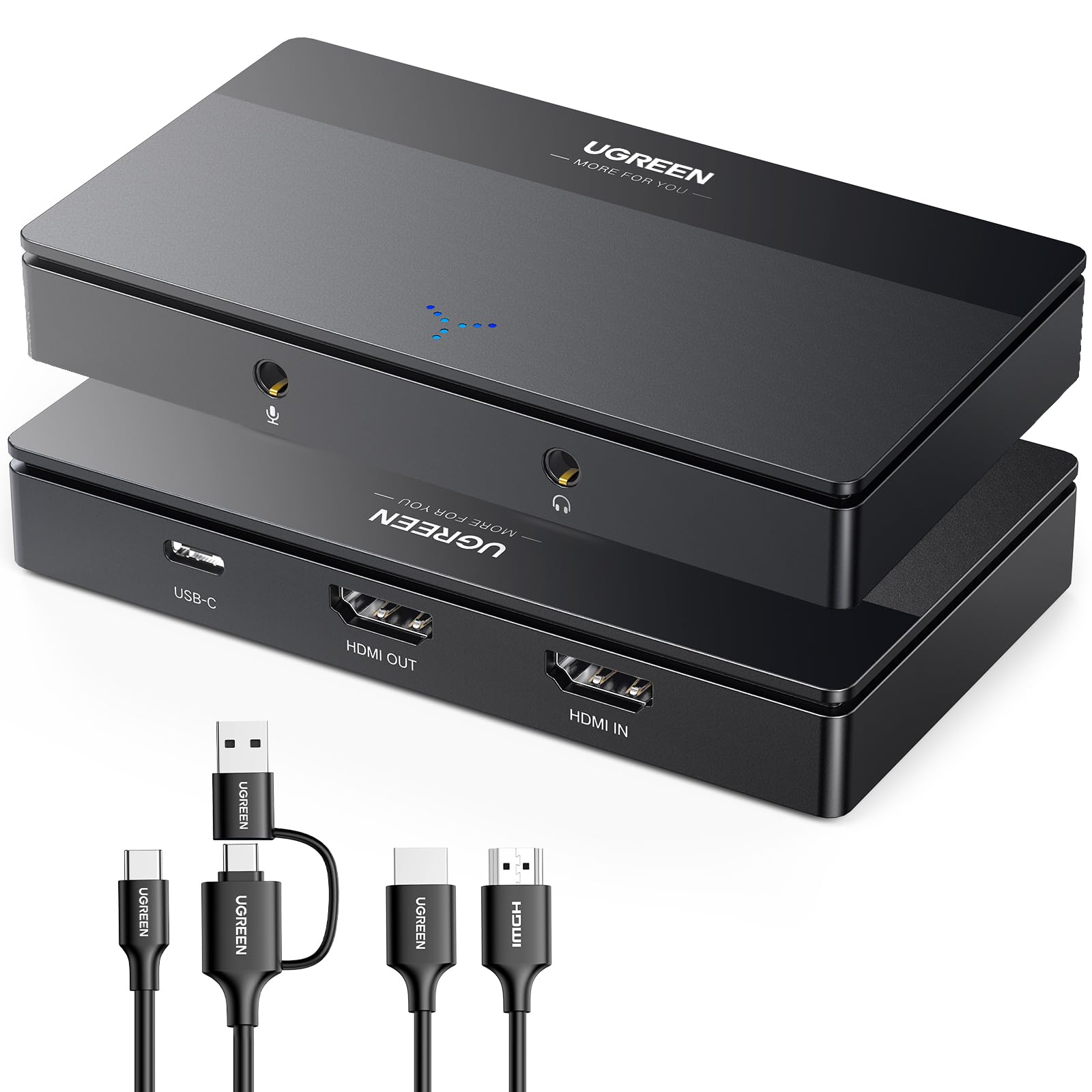 UGREEN Video Capture Card HDMI to USB C Streaming Device 1080P 60fps Game Audio Record 4K Loop Passthrough Compatible with Switch PS5 PS4 Xbox TV Stick iPad Pro DSLR Camera MacBook Laptop PC Quest 3