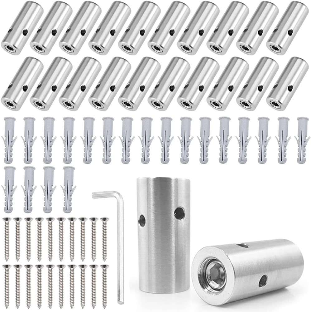 BAY Direct 20Pcs Green Wall Stainless Steel Hubs, Wire Cable Trellis