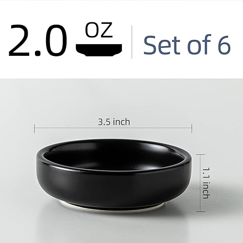 Miniatura 2 de Juego de cuencos de inmersión, platos de cerámica para salsa, plato de salsa de soja de 2 onzas, cuencos auxiliares, tazón pequeño para barbacoa,