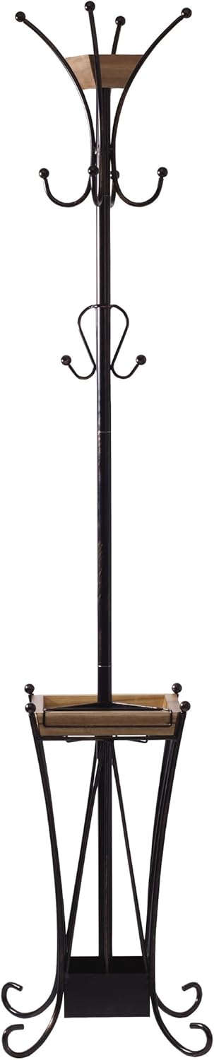 Artesa Coat Rack With Umbrella Stand And Removable Tray, Black - 5215210 : Home & Kitchen