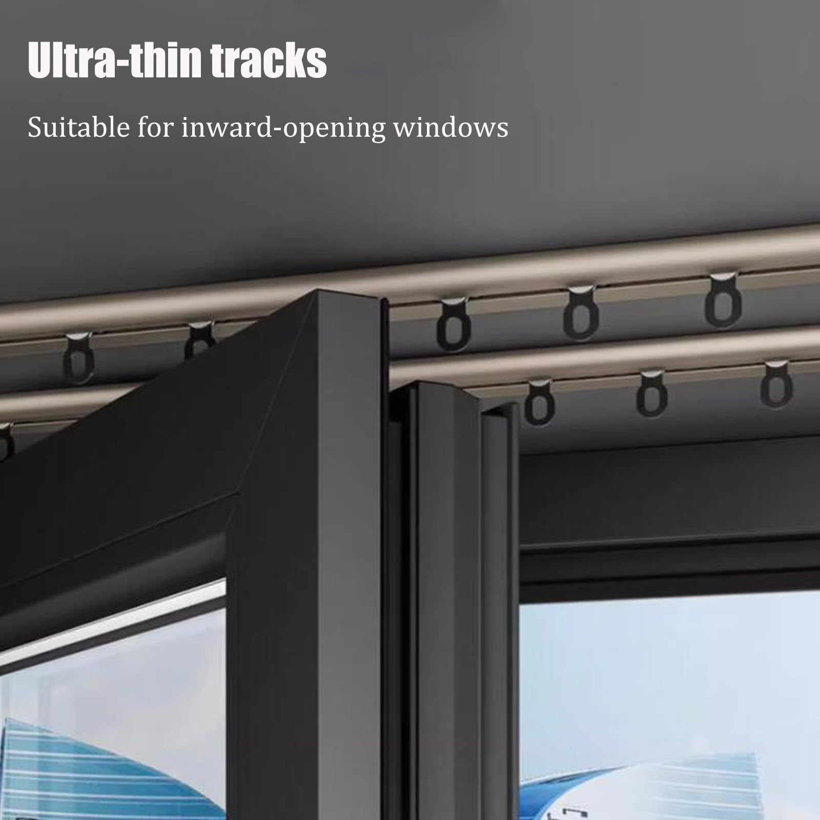 Rail Rideaux Plafond 1m 2m 3m 4m 5m 6m Tringle À Séparation De Pièces En Aluminium Rail Simple Pour Rideaux Rail Rideaux Plafond Silencieux Avec Crochets À Rouleaux Pour Bureau(White,2.8m/9.2ft)