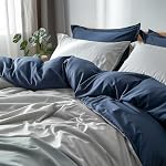 Ensemble de couvertures de couettes - Ultra Conception réversible Soft-Shams inclus & Tailles (Navy Blue, Queen)