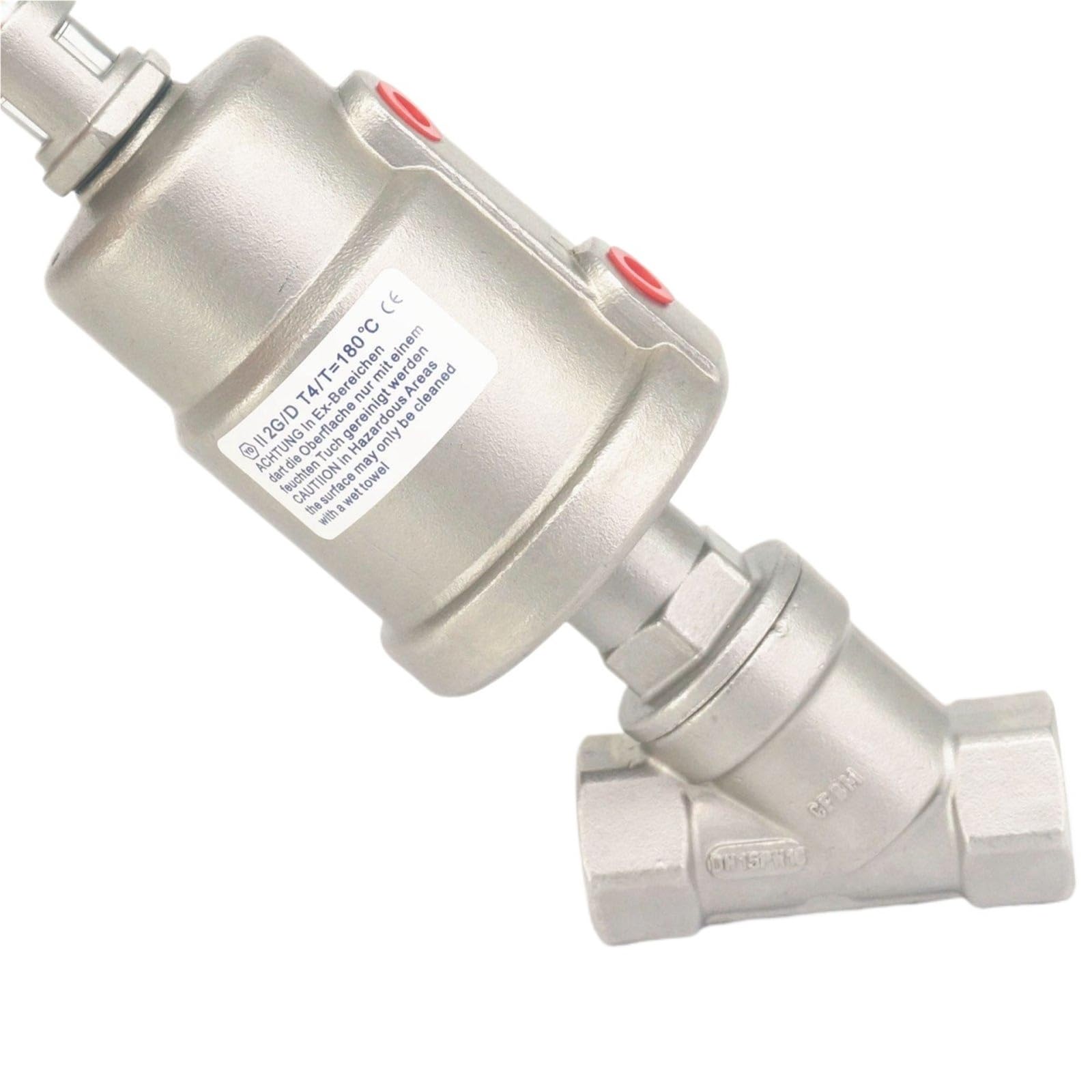 Vanne inclinée pneumatique inox 304 usinée pour fluides exigeants