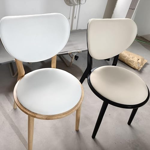 Miniatura 8 de YVYKFZD Juego de sillas de comedor de madera maciza, sillas de cocina sin brazos con respaldo, silla de comedor de cuero tapizada, silla auxiliar
