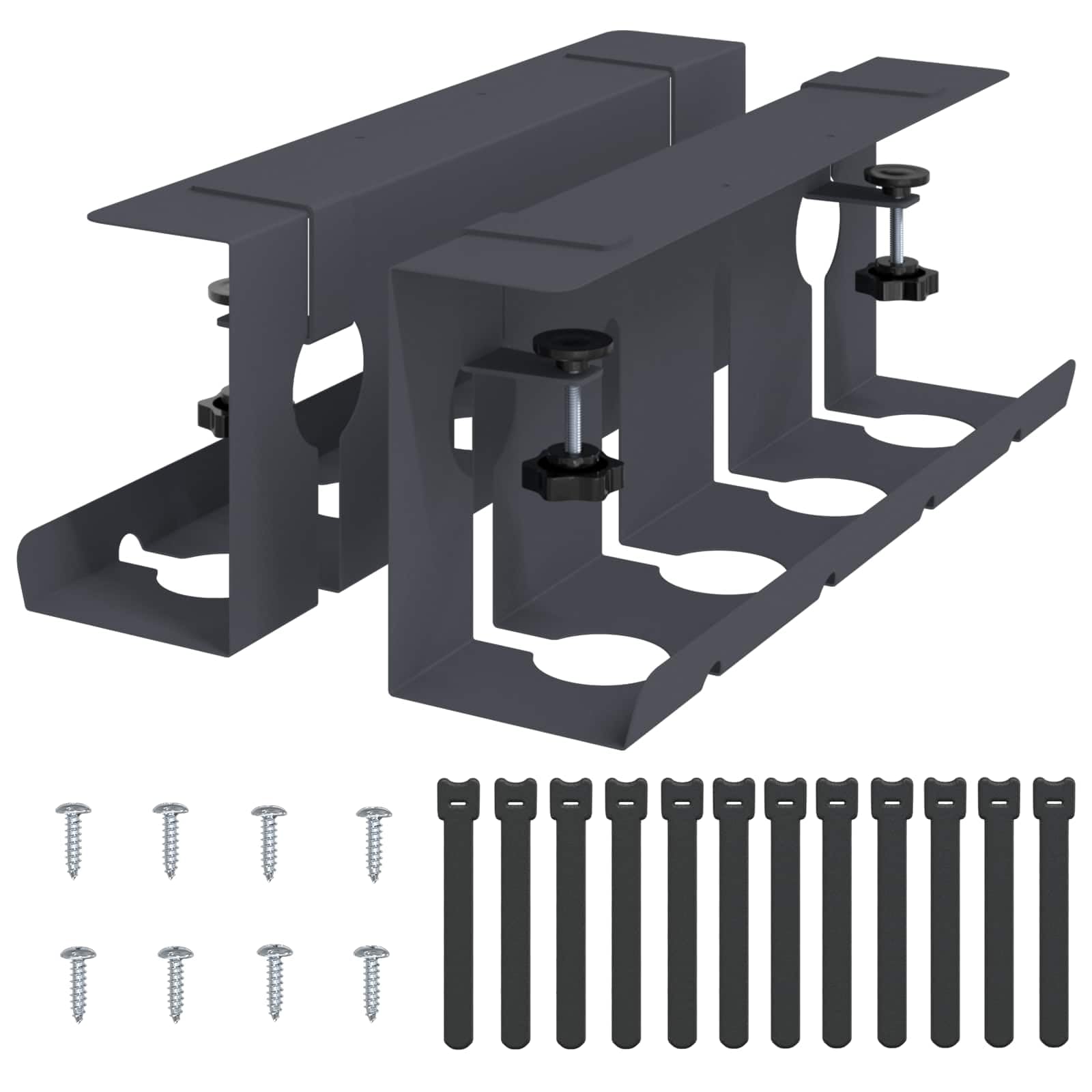 Plateau de Gestion de câbles sous Le Bureau 2 pc Anthracite,Chemins de câbles,8007571